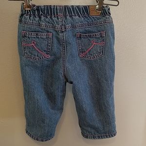 Real denim jeans with fleece lining